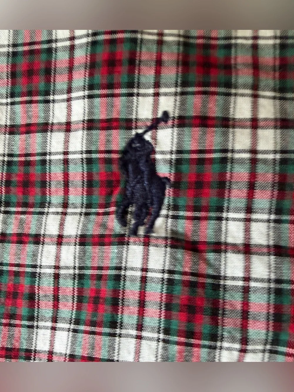 Boys Ralph Lauren Red, Green & White Plaid Button-Up Shirt